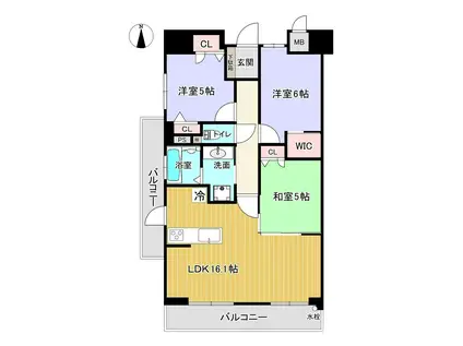 リビンコートスタイル昭和町(3LDK/8階)の間取り写真