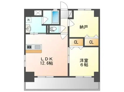 ピアホーム森下町(1SLDK/9階)の間取り写真