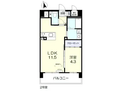 サンセール東古松Ⅱ(1LDK/7階)の間取り写真