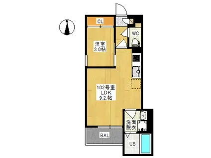 REGALEST 3(1LDK/2階)の間取り写真
