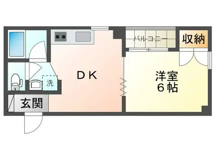 サンピア柳町(1DK/3階)の間取り写真