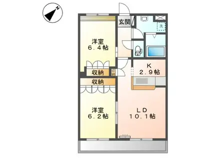 GRAN・VESTA(2LDK/1階)の間取り写真