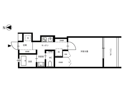 クレル西川原 S棟(1K/1階)の間取り写真