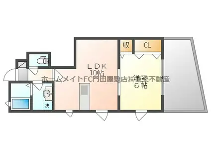 アリア平井(1LDK/1階)の間取り写真