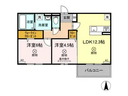 メセタ B棟(2LDK/3階)の間取り写真