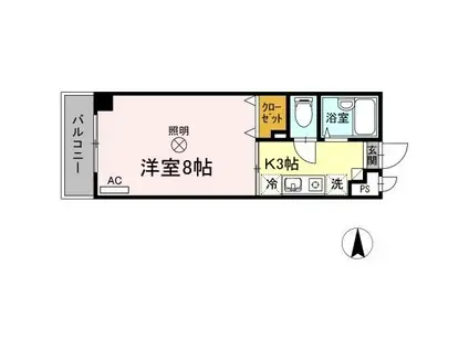 森ビル(1K/2階)の間取り写真