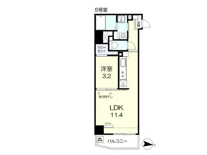 8LEAF大元(1LDK/6階)の間取り写真