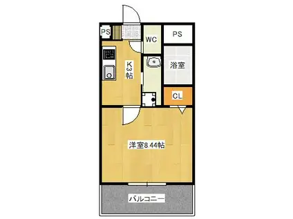 WISTERIA(1K/3階)の間取り写真