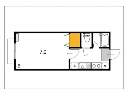 コーポブランシェA(1K/1階)の間取り写真