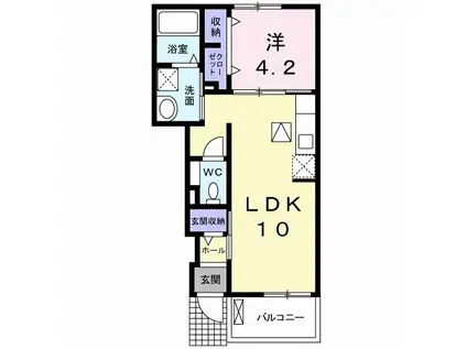 サンリット・ヒル(1LDK/1階)の間取り写真