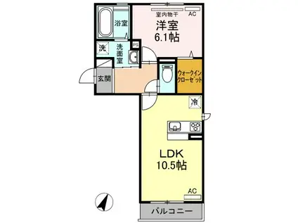 ガーデン五反田(1LDK/2階)の間取り写真
