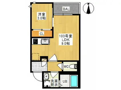 GRANDTIC LS(1LDK/1階)の間取り写真