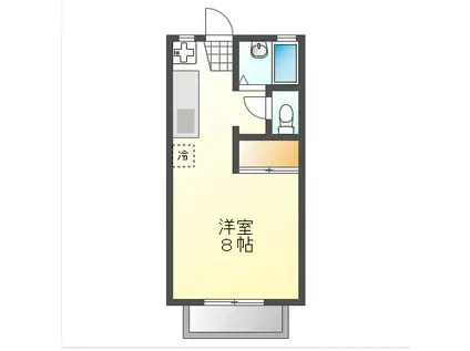 ニューフロント(1K/1階)の間取り写真