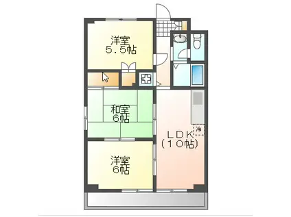 トーコーレジデンス豊成(3LDK/7階)の間取り写真