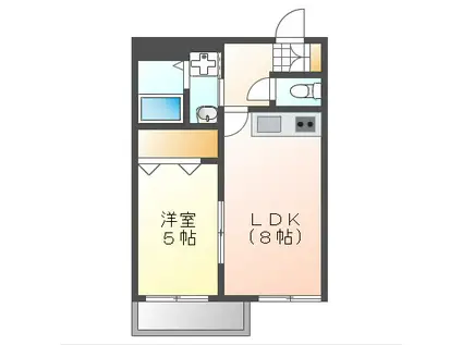 グランデュール医大南(1LDK/5階)の間取り写真