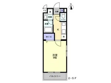 ミモザヒルズ岡山医大南(1K/5階)の間取り写真