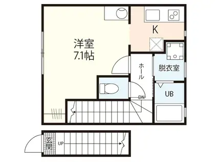 GRAN MARRY下伊福(1K/2階)の間取り写真