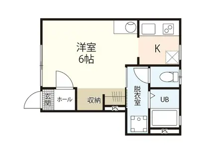 GRAN MARRY下伊福(1K/1階)の間取り写真