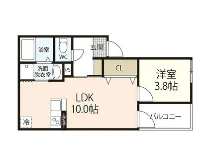 REGALE MIKADO(1LDK/2階)の間取り写真