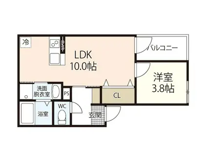 REGALE MIKADO(1LDK/1階)の間取り写真