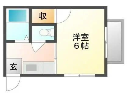 メゾン旭(1K/2階)の間取り写真