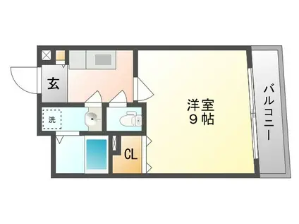 エスペランサ医大東(1K/6階)の間取り写真