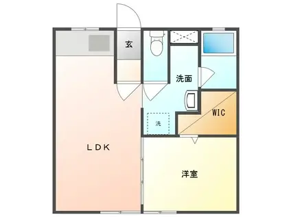 スカイハイツB(1LDK/2階)の間取り写真