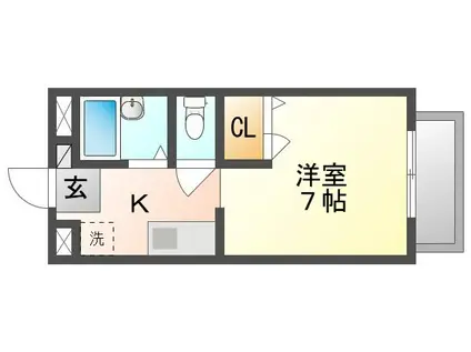 サリチェ・イマA(1K/2階)の間取り写真