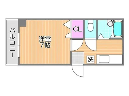 プレアール西川原(1K/2階)の間取り写真