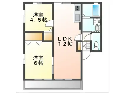 メゾン岡村A(2LDK/1階)の間取り写真