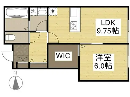 セントロイエル平井B棟(1LDK/1階)の間取り写真