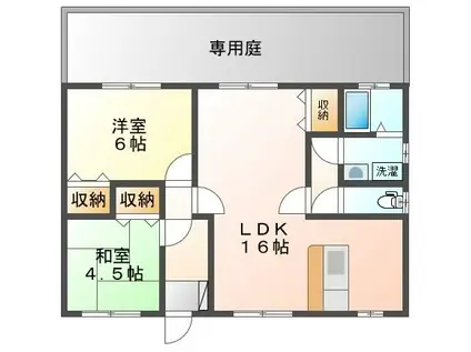 吉備線 備中高松駅 徒歩14分 1階建 築54年(2LDK)の間取り写真