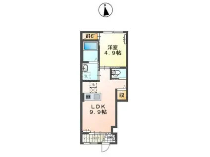 オリーブ(1LDK/1階)の間取り写真