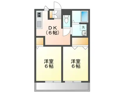 メゾネットFUKUDA I(2DK/2階)の間取り写真