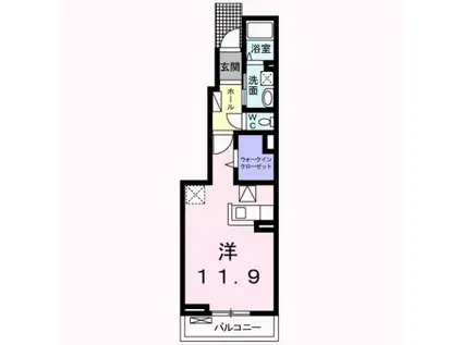 グランド・ルミエール湊(ワンルーム/1階)の間取り写真