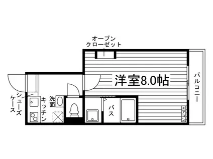 CASA GRANDE東岡山(1K/1階)の間取り写真