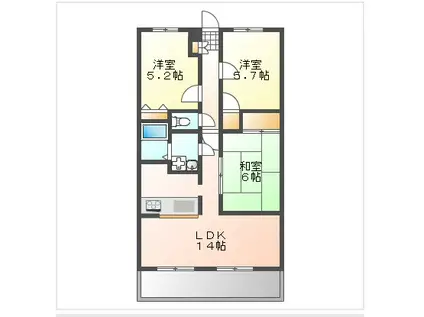 シーサイド操明(3LDK/3階)の間取り写真