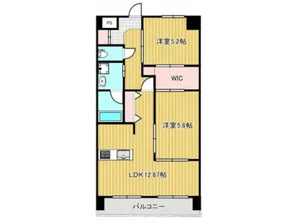 サンライト門田屋敷(2LDK/3階)の間取り写真