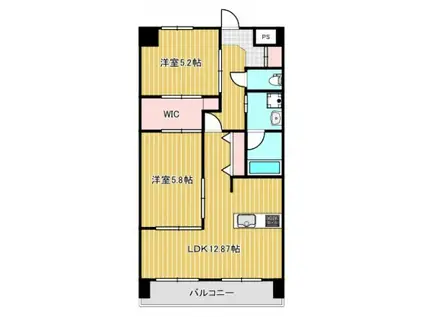 サンライト門田屋敷(2LDK/6階)の間取り写真