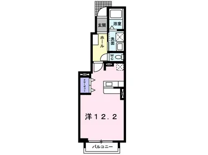 サンリット・レジデンス平井B(ワンルーム/1階)の間取り写真