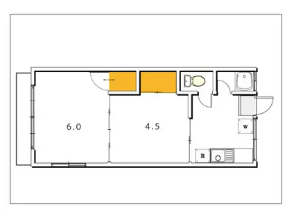 土田コーポ(2DK/1階)の間取り写真