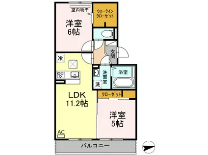 カーサ・ソレイユⅡ(2LDK/1階)の間取り写真