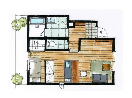 BOTANICAL平井 (1LDK/1階)の間取り写真