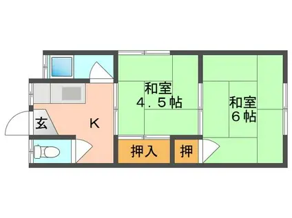 ことぶき荘A B C棟(2K/1階)の間取り写真
