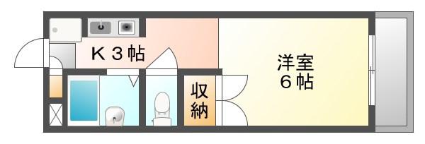 ピアサンライズ A棟(1K/1階)の間取り写真