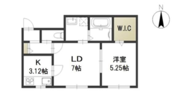 イーストヒルズ(1LDK/2階)の間取り写真