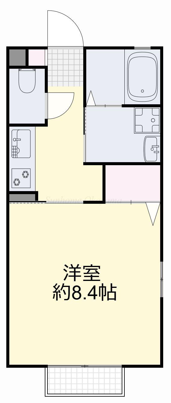 プランドール門田屋敷(1K/2階)の間取り写真