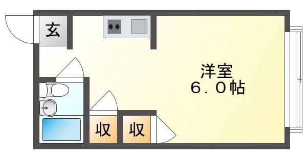 高山コーポ(ワンルーム/2階)の間取り写真