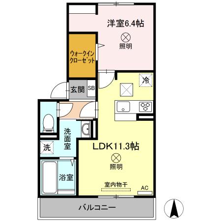 山陽本線 北長瀬駅 徒歩20分 3階建 築5年(1LDK/3階)の間取り写真