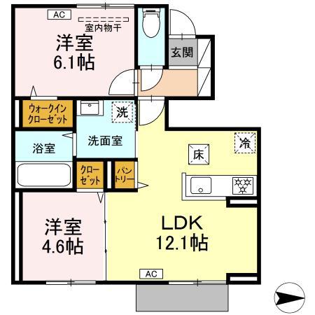 ストルーチェ(2LDK/1階)の間取り写真